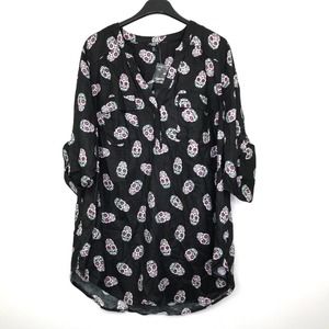 Torrid Women's 2 Blouse Black Harper Brushed Pullover 3/4 Sleeve Tunic NWT CG3
